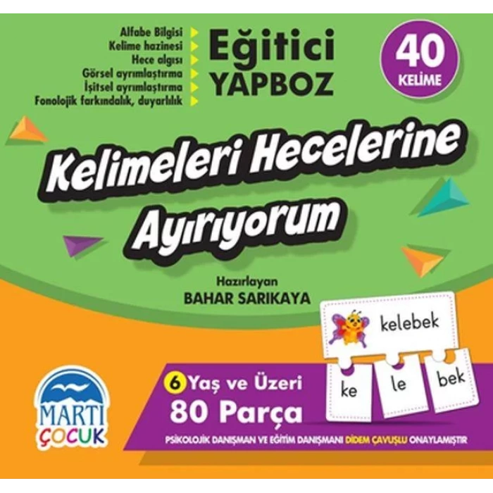 Eğitici Yapboz-Kelimeleri Hecelerine Ayır