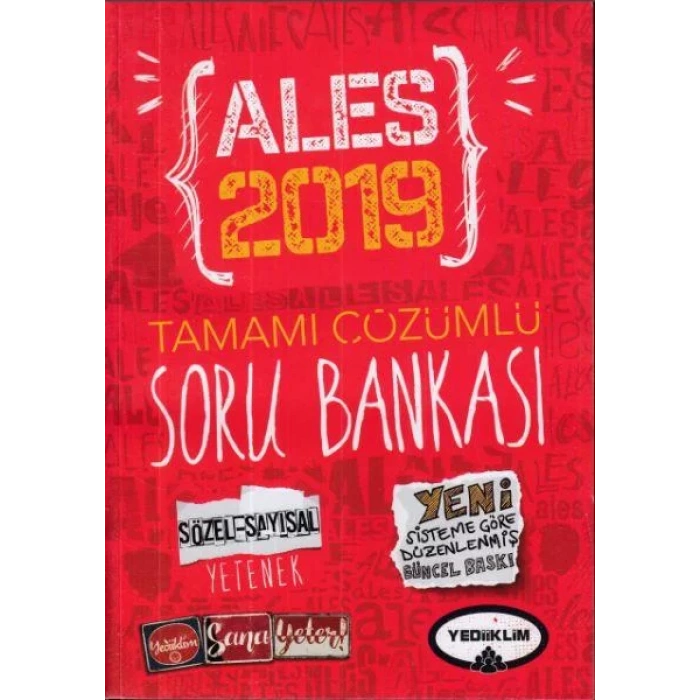YEDİİKLİM ALES SAYISAL SÖZEL SORU BANKASI 2019