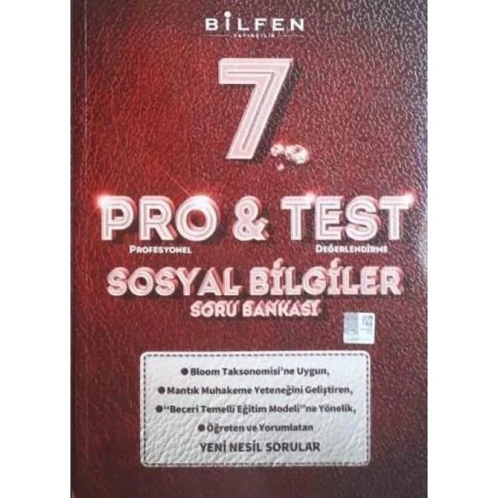 BİLFEN 7.SINIF İNKILAP TARİH PRO TEST SORU BANKASI