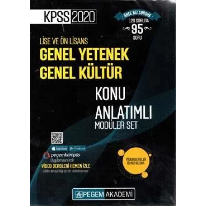 PEGEM KPSS LİSE ÖNLİSANS MODÜLER SET KONU 2020