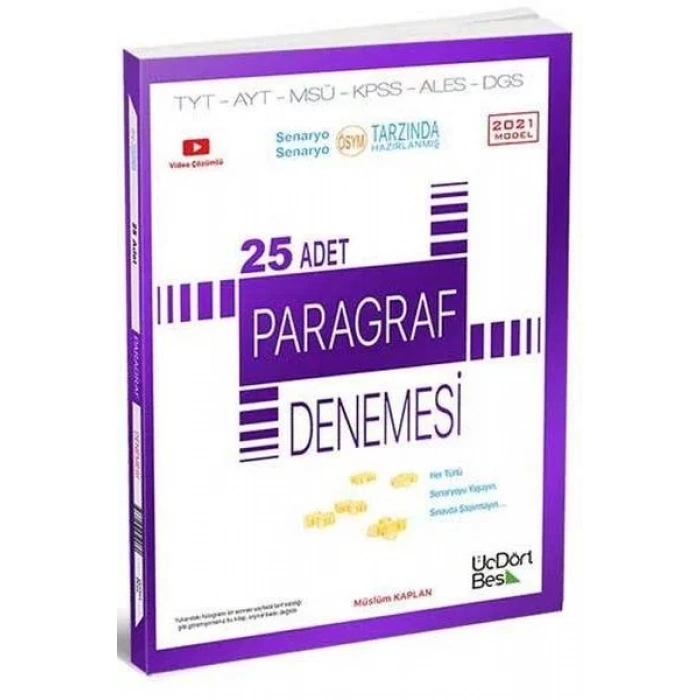 ÜÇDÖRTBEŞ PARAGRAF DENEMESİ 25Lİ 2021