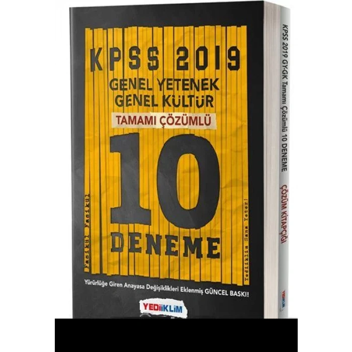 YEDİİKLİM KPSS GKGY 10 DENEME 2019 ÇÖZÜMLÜ
