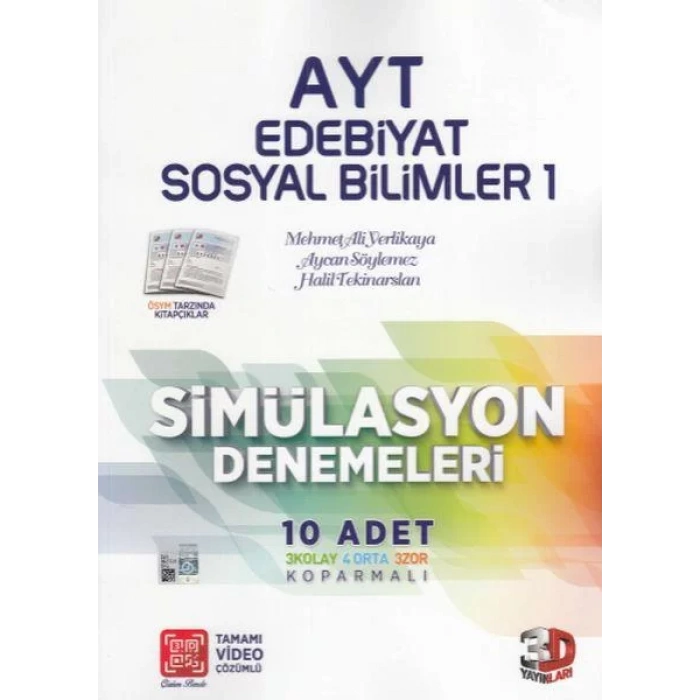 3D AYT EDEBİYAT SOSYAL BİLİMLER SİMÜLASYON DENEME