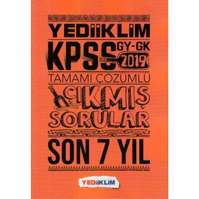 YEDİİKLİM KPSS GKGY SON 7 YIL ÇIKMIŞ SORULAR 2019
