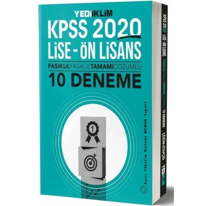 YEDİİKLİM KPSS 2020 LİSE ÖNLİSANS 10 DENEME
