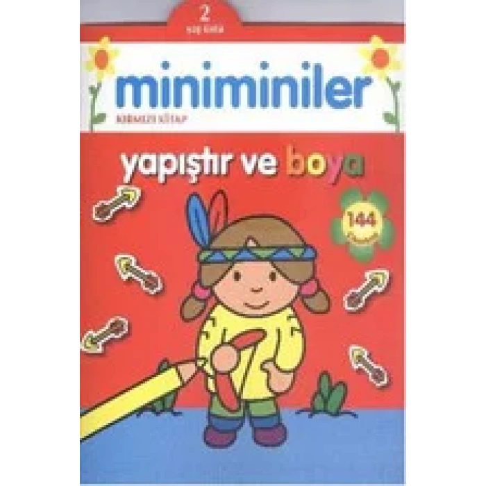 MİNİMİNİLER YAPIŞTIR VE BOYA KIRMIZI KİTAP-PARILTI