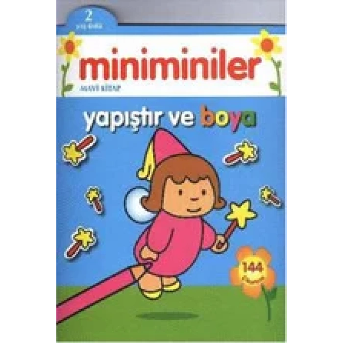 MİNİMİNİLER YAPIŞTIR VE BOYA MAVİ KİTAP - PARILTI