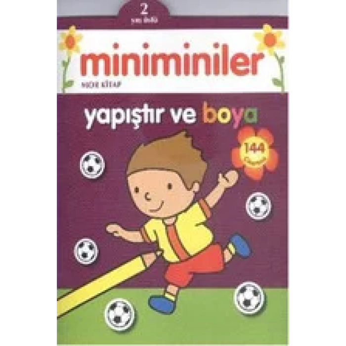 MİNİMİNİLER YAPIŞTIR VE BOYA MOR KİTAP - PARILTI