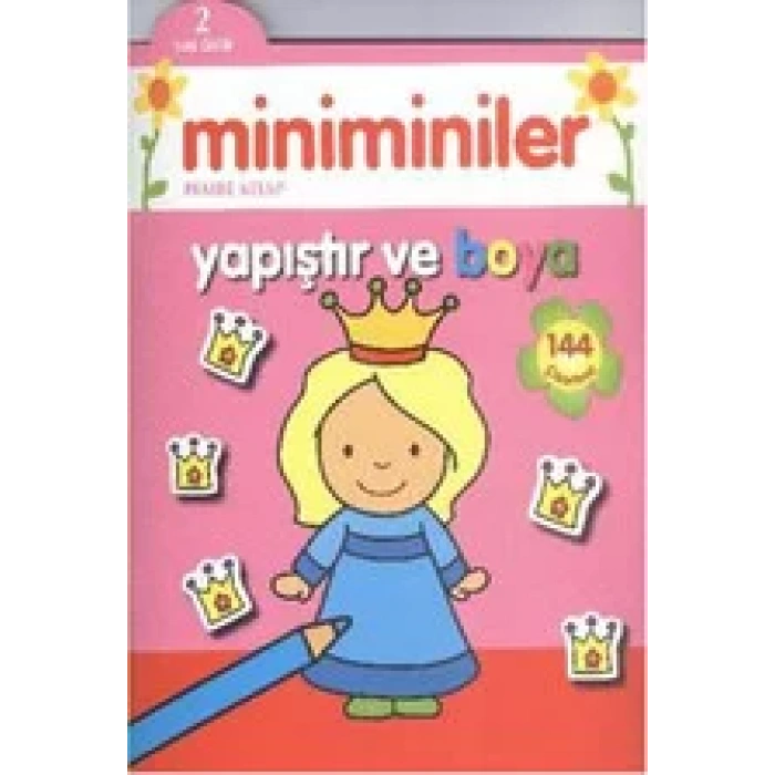 MİNİMİNİLER YAPIŞTIR VE BOYA PEMBE KİTAP - PARILTI