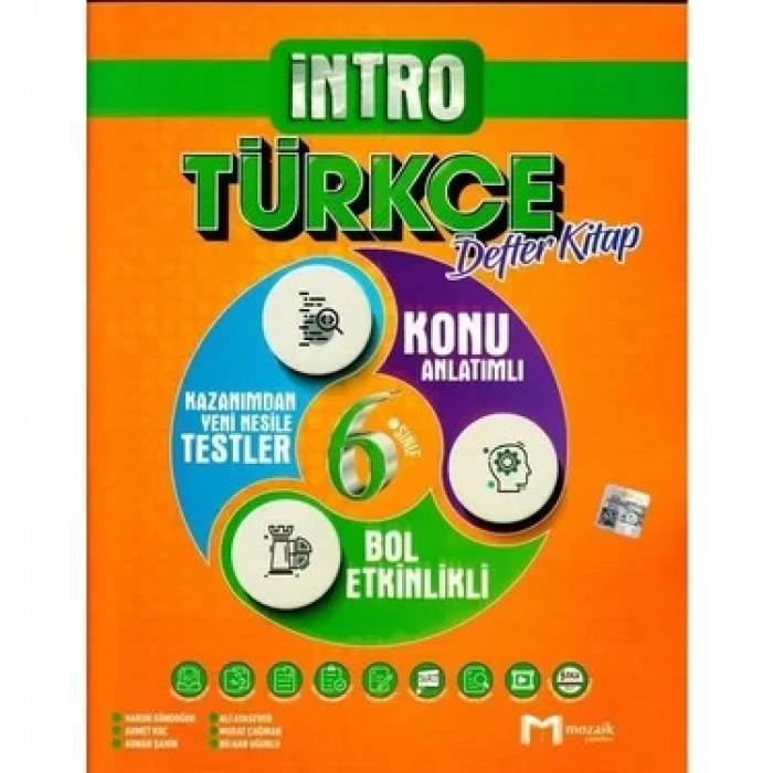 MOZAİK 6.SINIF İNTRO DEFTER TÜRKÇE  SORU BANKASI