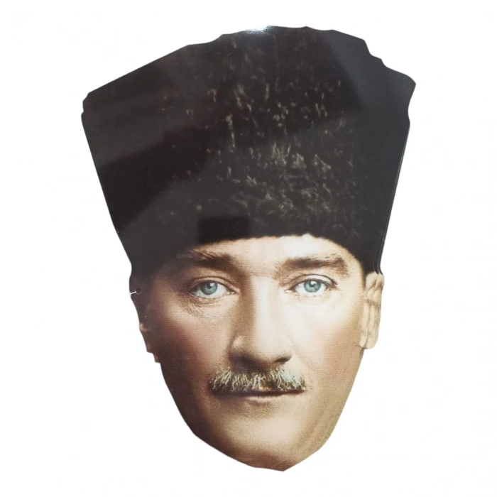 ATATÜRK MASKE 10 LU 20x30 cm 250 GR BRİSTOL KAĞIDA BASKI SELEFONLU LASTİKLİ