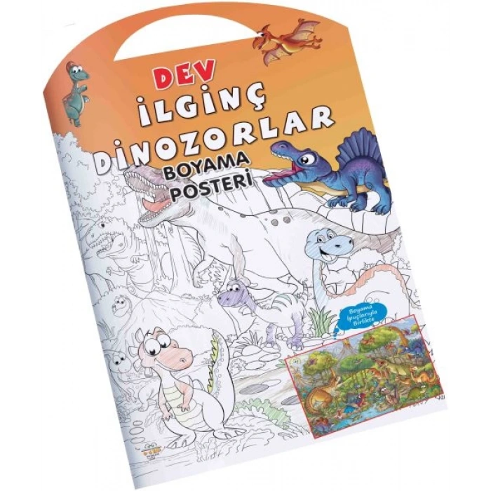 İLGİNÇ DİNOZORLAR - DEV BOYAMA POSTERİ -