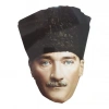 ATATÜRK MASKE 10 LU 20x30 cm 250 GR BRİSTOL KAĞIDA BASKI SELEFONLU LASTİKLİ