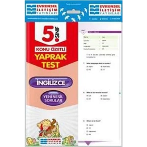 EVRENSEL 5.SINIF İNGİLİZCE YAPRAK TEST