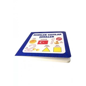 RENKLER SAYILAR ŞEKİLLER (KARTON KİTAP) - PARILTI