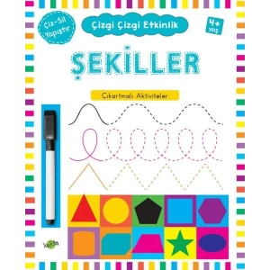 ŞEKİLLER 4+ ÇIKARTMALI ÇİZ SİL YAPIŞTIR - KUKLA