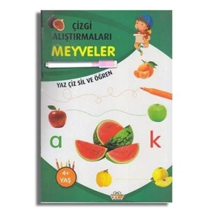 MEYVELER ÇİZGİ ALIŞTIRMALARI YAZ SİL - 0-6 YAŞ