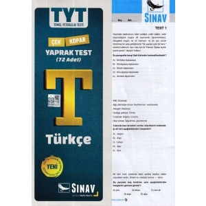 SINAV TYT TÜRKÇE YAPRAK TEST