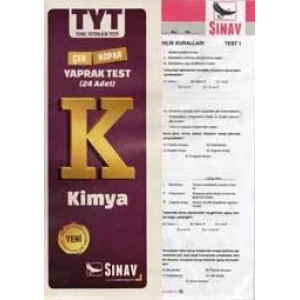 SINAV TYT KİMYA YAPRAK TEST
