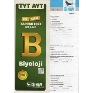 SINAV TYT AYT BİYOLOJİ YAPRAK TEST