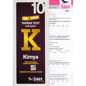 SINAV 10.SINIF KİMYA YAPRAK TEST