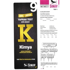 SINAV 9.SINIF KİMYA YAPRAK TEST