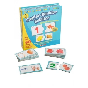 SAYILAR RENKLER ŞEKİLLER EĞLENCELİ BULMACALAR 3 LÜ