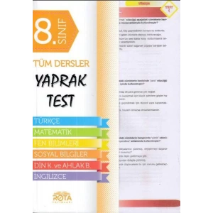 ROTA 8.SINIF TÜM DERSLER YAPRAK TEST