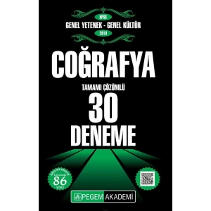PEGEM KPSS COĞRAFYA 30 DENEME 2019