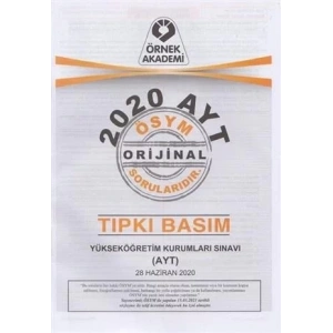 ÖRNEK AKADEMİ ÖSYM 2020 AYT SORU KİTAPÇIĞI