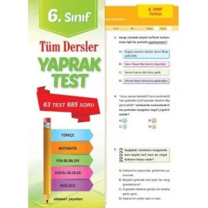 ELEMENT 6.SINIF TÜM DERSLER YAPRAK TEST