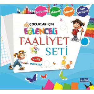EĞLENCELİ FAALİYET SETİ 3+ YAŞ MAVİ KİTAP - PARILTI