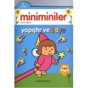 MİNİMİNİLER YAPIŞTIR VE BOYA MAVİ KİTAP - PARILTI