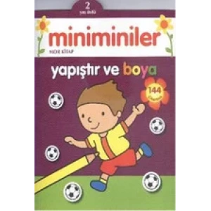 MİNİMİNİLER YAPIŞTIR VE BOYA MOR KİTAP - PARILTI
