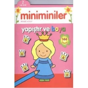 MİNİMİNİLER YAPIŞTIR VE BOYA PEMBE KİTAP - PARILTI