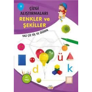 RENKLER VE ŞEKİLLER ÇİZGİ ALIŞTIRMALARI YAZ SİL