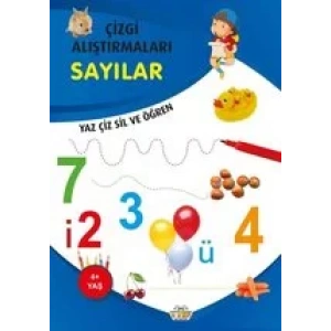 SAYILAR ÇİZGİ ALIŞTIRMALARI YAZ SİL - 0-6 YAŞ