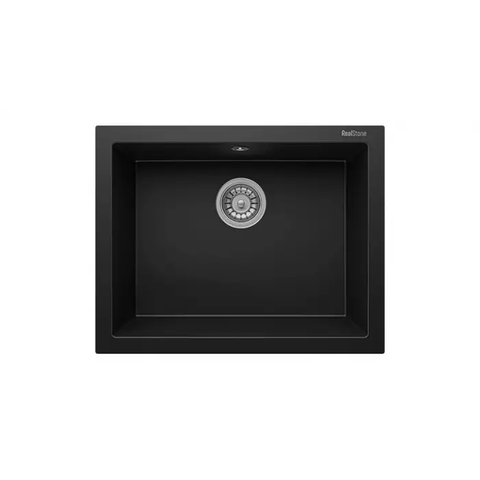 Real Stone K012 Gordion 60 Siyah Granit Mutfak Eviyesi 60×47.5 cm