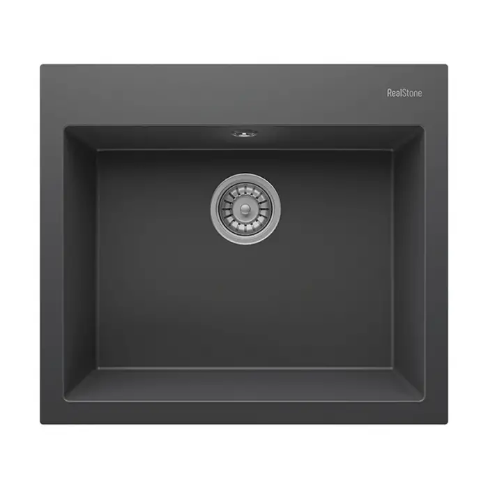 Real Stone K002 Didym 60 Antrasit Granit Tezgah Ustu Eviye 60X53 Cm