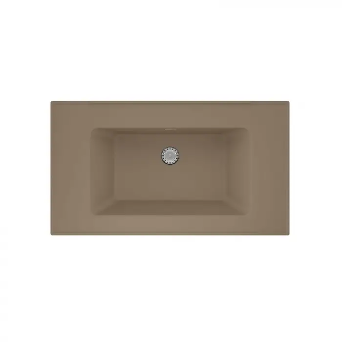 Real Stone Zenıth 80 Etajerli Cappuccino Granit Banyo Lavabosu 80x45 Cappuccino