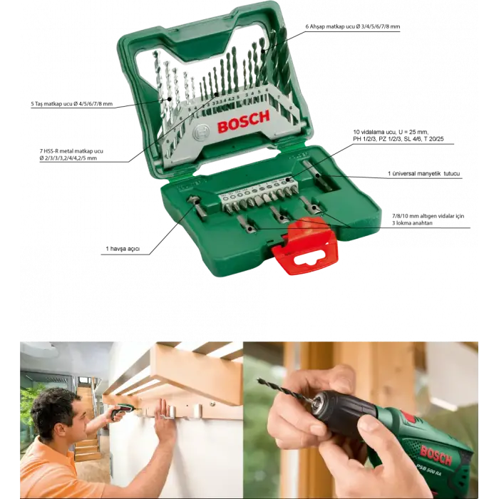 Bosch X-Line 33 Parça Delme ve Vidalama Seti