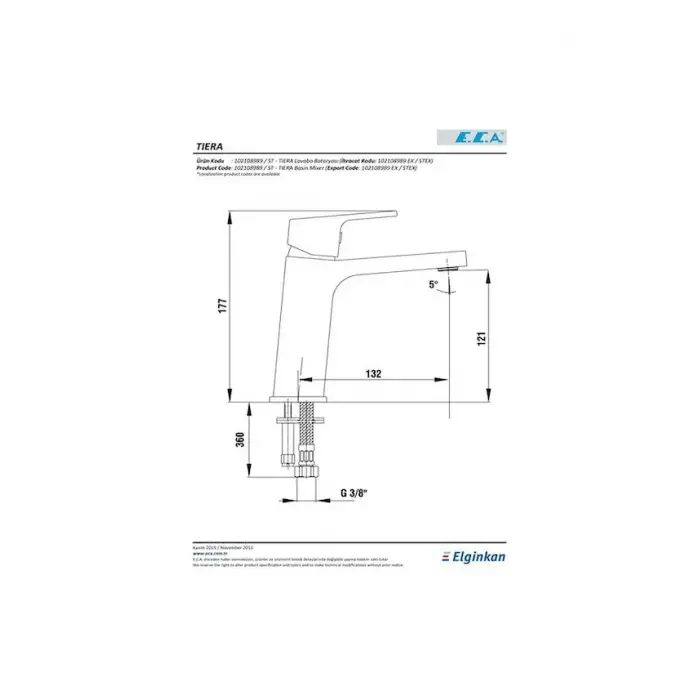 ECA TİERA LAVABO 102108989  BATARYASI