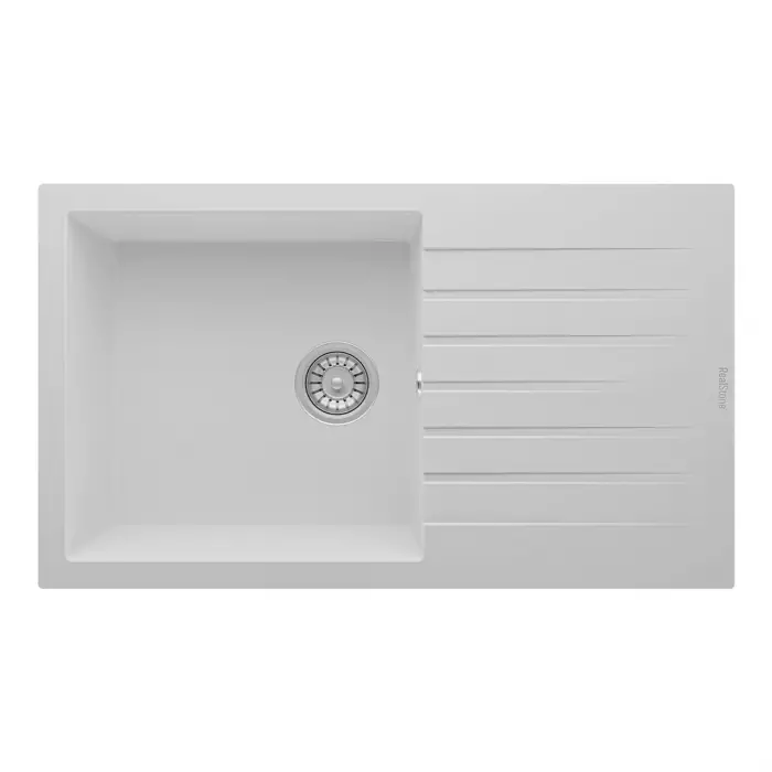 Real P014 LOADİKYA 86 XL Beyaz Granit Mutfak Eviyesi 86X50 cm