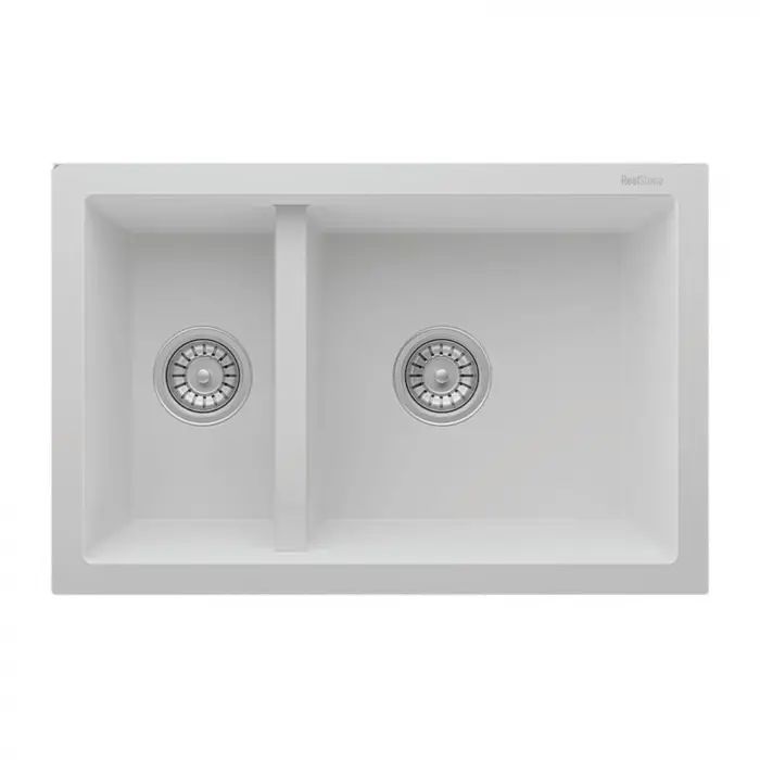 RealStone Bergama P018 1.5 Gözlü Beyaz Granit Eviye