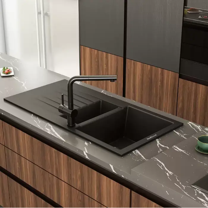 RealStone Troya P005 100 Tezgah Üstü Krem Granit Eviye