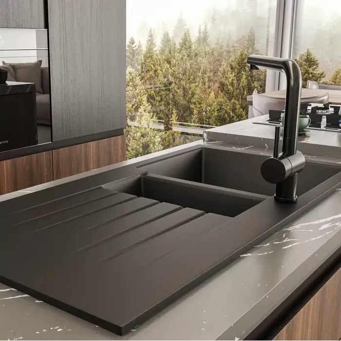 RealStone Troya P005 100 Tezgah Üstü Krem Granit Eviye