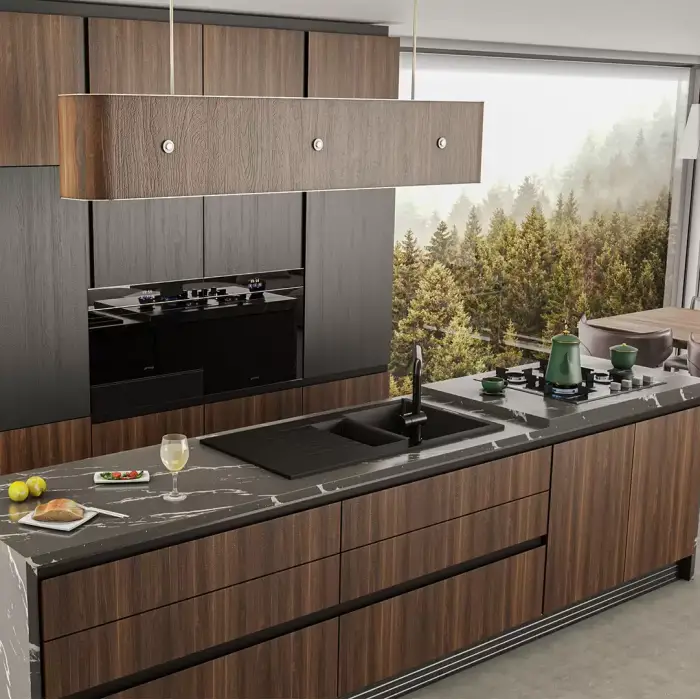 RealStone Troya P005 100 Tezgah Üstü Krem Granit Eviye