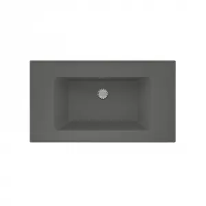 Real Stone ZENITH 80 Etajerli Gri Granit Banyo Lavabosu 80x45
