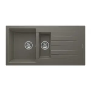 RealStone Troya P005 100 Tezgah Üstü Gri Granit Eviye