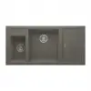 RealStone P022 Aspendos 1.5 Gözlü Tezgah Üstü Siyah Granit Eviye 100x50